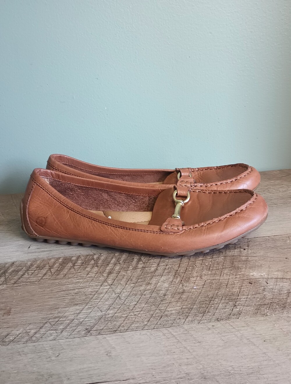 Born Womens Old Money Penny Loafers 8.5 Tan Horsebit Equestrian Preppy Classic - Picture 1 of 12
